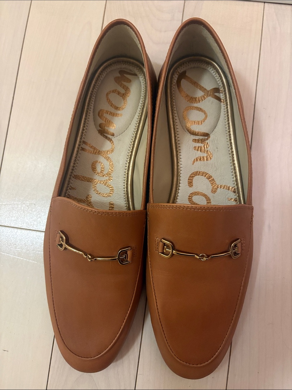 Sam Edelman Cognac Leather Bit Loafers